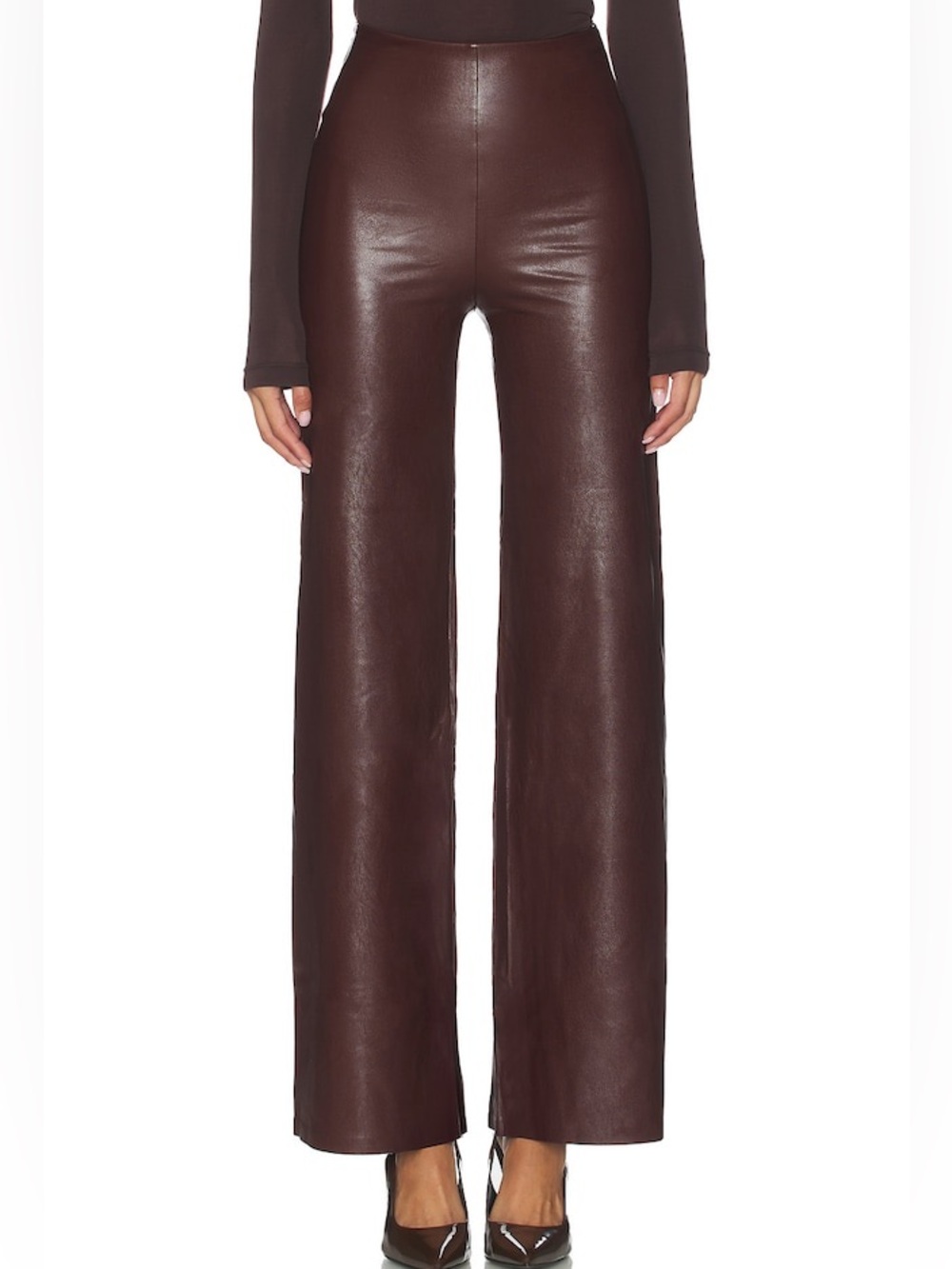 Commando Faux Leather Wide Leg Pants Oxblood Vegan Leather Quiet Luxury NWT